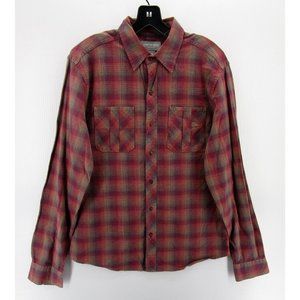 Standrad Cloth Shirt Medium Button Down Plaid Pockets Preppy Western